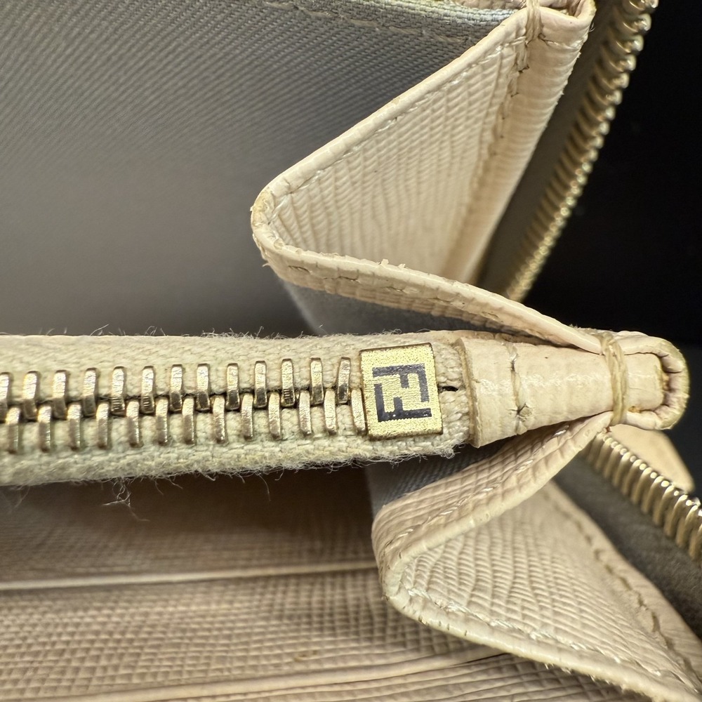 Fendi Monster Zip Around Long Wallet Pink Grey Studs 8M0299 Box Papers - Picture 13 of 15